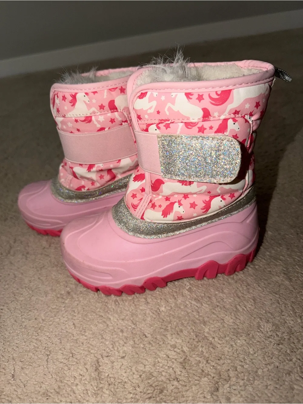 Girls' Pink Unicorn Winter Boots
